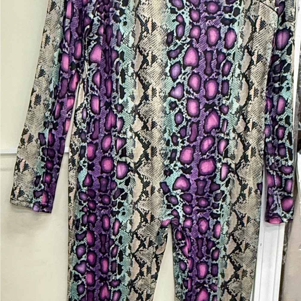 Women’s Purple Snake-Print Jumpsuit